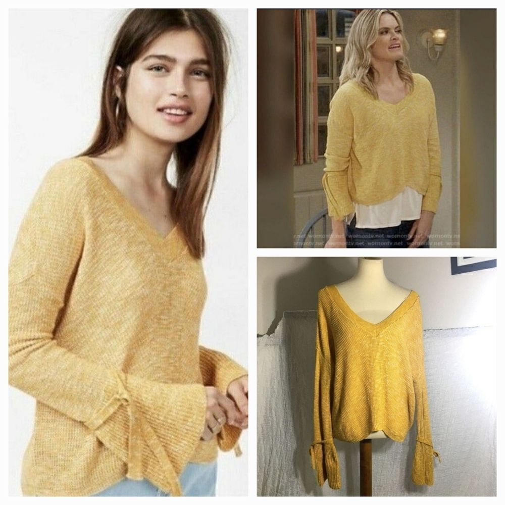 Express Yellow Sweater Top Size Large